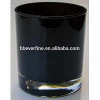 Black glass candle jar