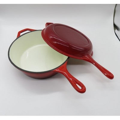 Red Cast Iron Double Use Pot